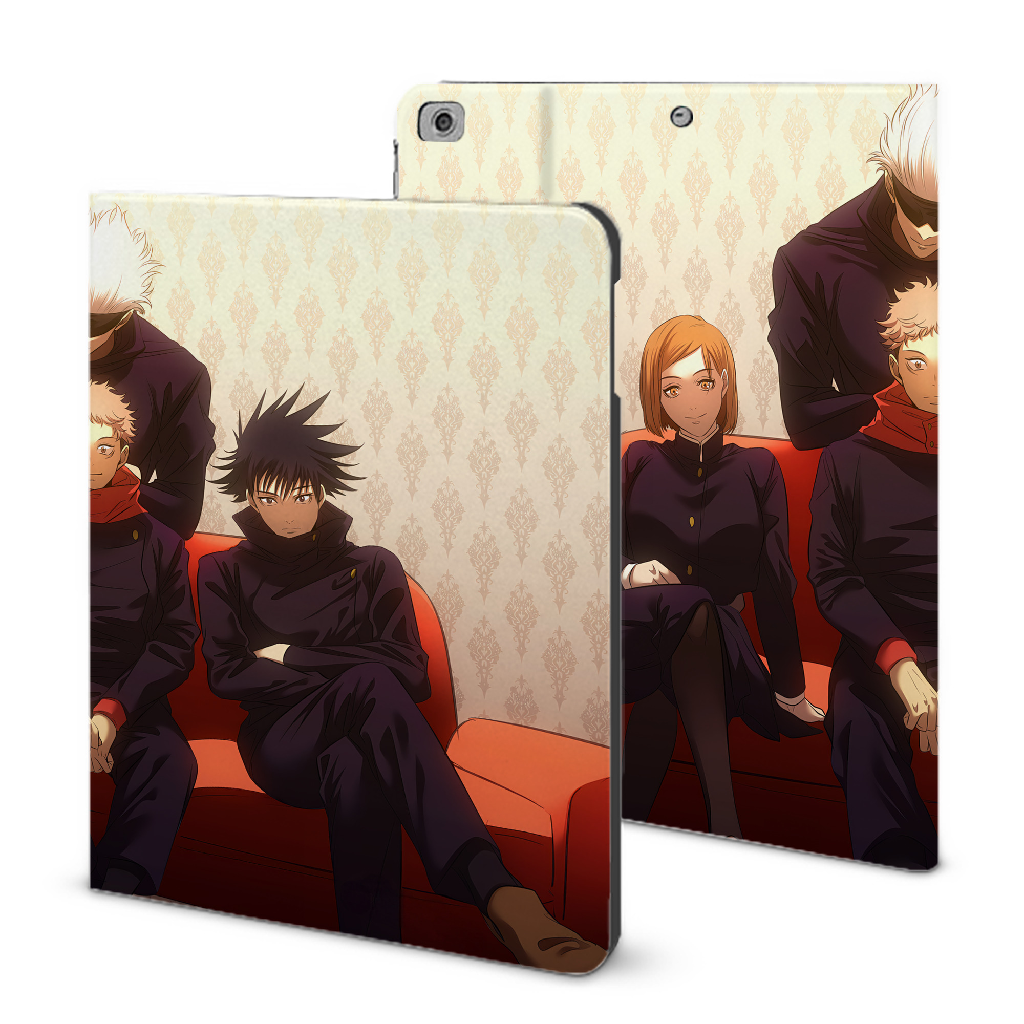 （画像用） 呪術廻戦 Jujutsu Kaisen IPad ケース ブック型 PUレザー TPU 耐衝撃 軽量 薄型 ペン収納なし 全面保護 IPad 各モデル対応